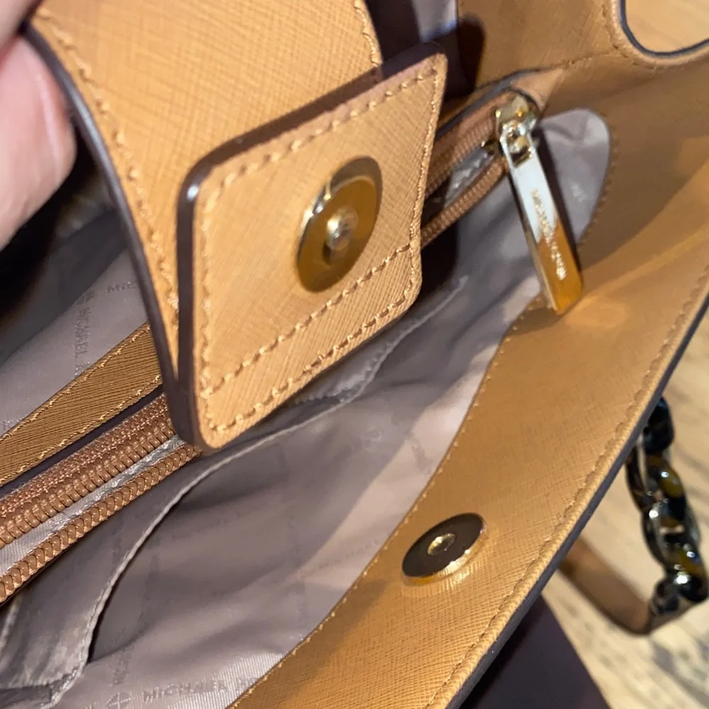 Michael Kors Brown‎ and Tan Monogram Shoulder Bag